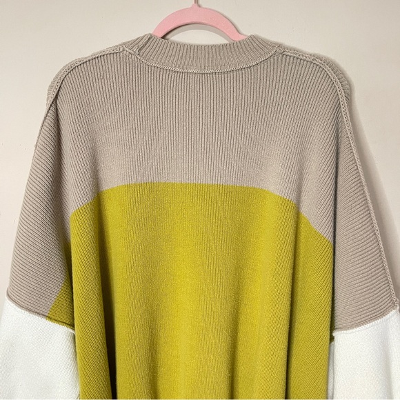 ❌SOLD❌FREE PEOPLE Easy Street Colorblock Oversized Sweater, Medium - Picture 4 of 9